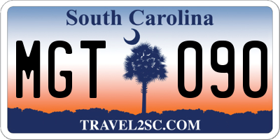 SC license plate MGT090