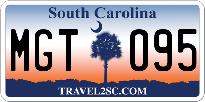 SC license plate MGT095