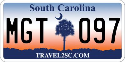SC license plate MGT097