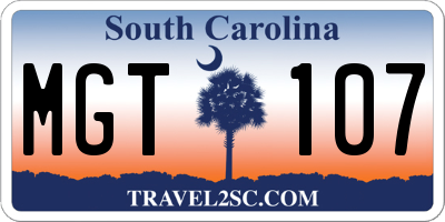 SC license plate MGT107