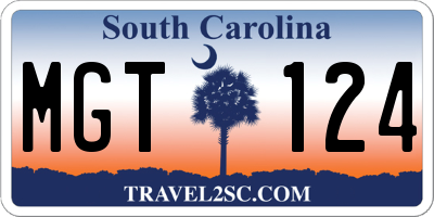 SC license plate MGT124