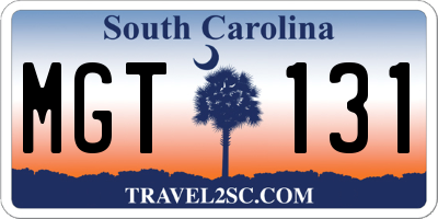SC license plate MGT131