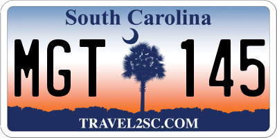 SC license plate MGT145