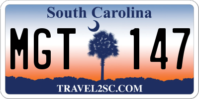 SC license plate MGT147