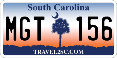 SC license plate MGT156