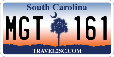 SC license plate MGT161