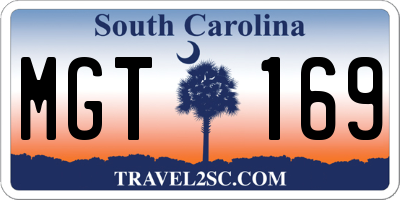 SC license plate MGT169
