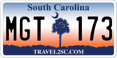 SC license plate MGT173