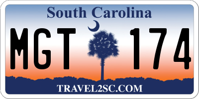 SC license plate MGT174