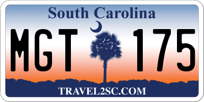 SC license plate MGT175
