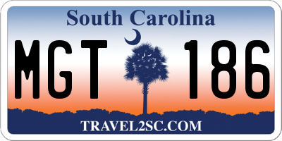 SC license plate MGT186