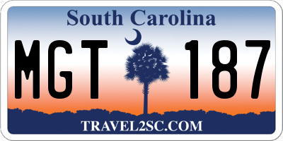 SC license plate MGT187