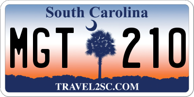 SC license plate MGT210