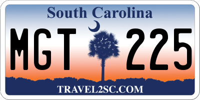 SC license plate MGT225