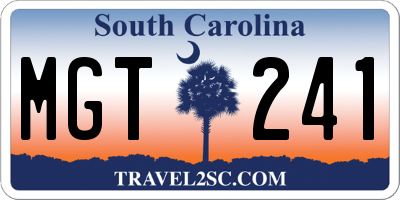SC license plate MGT241