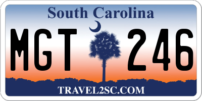 SC license plate MGT246