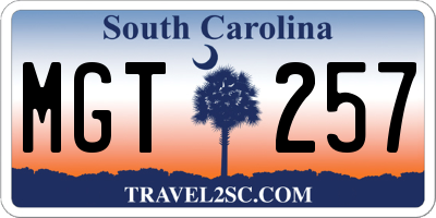 SC license plate MGT257