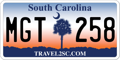 SC license plate MGT258