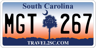 SC license plate MGT267