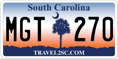 SC license plate MGT270