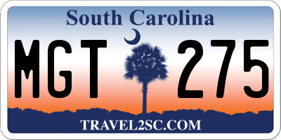 SC license plate MGT275