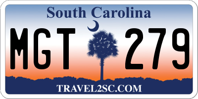 SC license plate MGT279