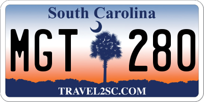 SC license plate MGT280