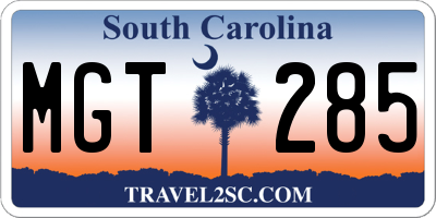 SC license plate MGT285