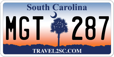 SC license plate MGT287