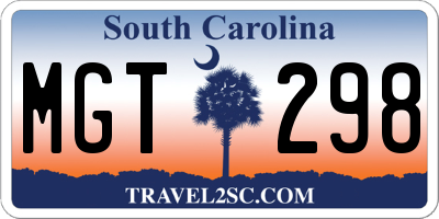 SC license plate MGT298