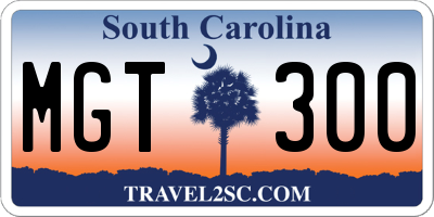 SC license plate MGT300