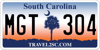 SC license plate MGT304