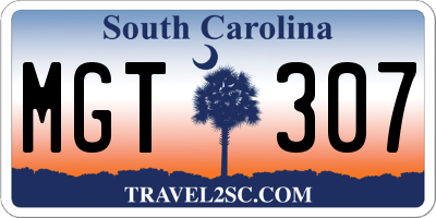 SC license plate MGT307