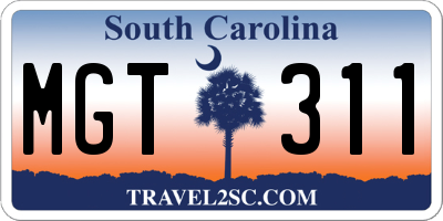 SC license plate MGT311