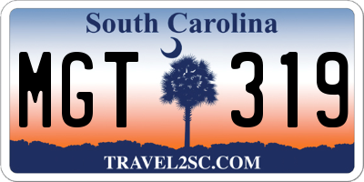 SC license plate MGT319