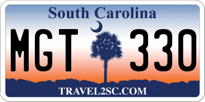 SC license plate MGT330