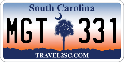 SC license plate MGT331