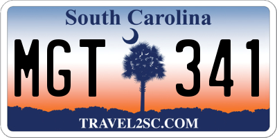SC license plate MGT341