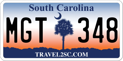 SC license plate MGT348