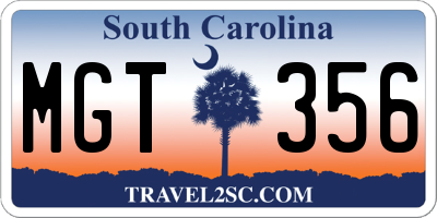 SC license plate MGT356