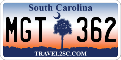 SC license plate MGT362