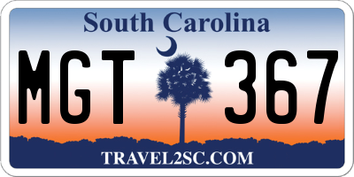 SC license plate MGT367