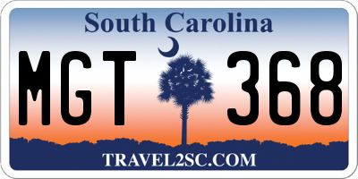 SC license plate MGT368