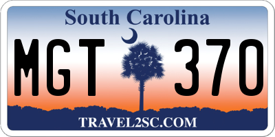 SC license plate MGT370
