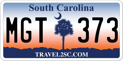 SC license plate MGT373