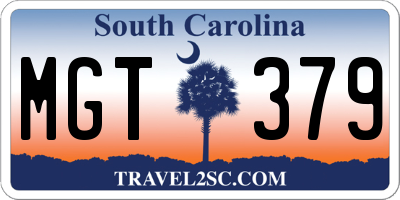 SC license plate MGT379