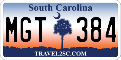 SC license plate MGT384