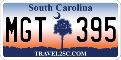 SC license plate MGT395