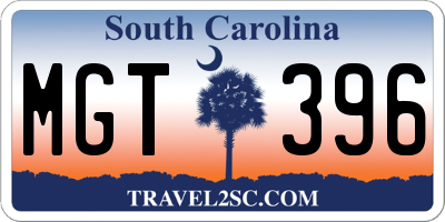 SC license plate MGT396