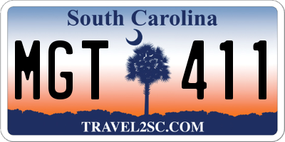 SC license plate MGT411